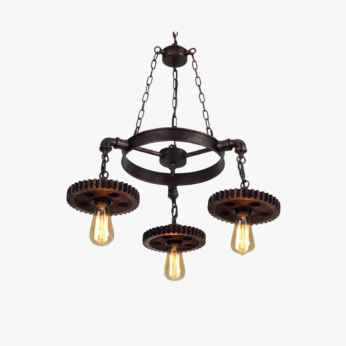 Gear Shaped Antique Bronze Industrial Pendant Light