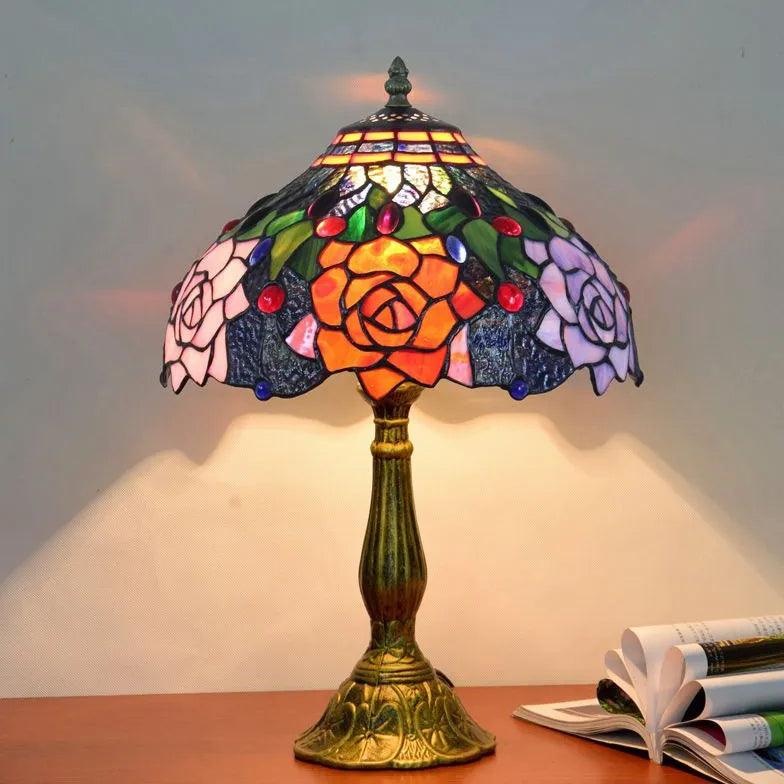 Colorful Glass Vintage Artistic Table Lamp - Clowas