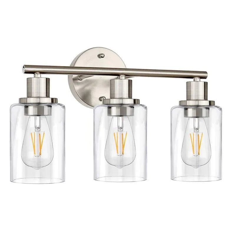 Nickel Vintage Glass Bathroom Wall Lights