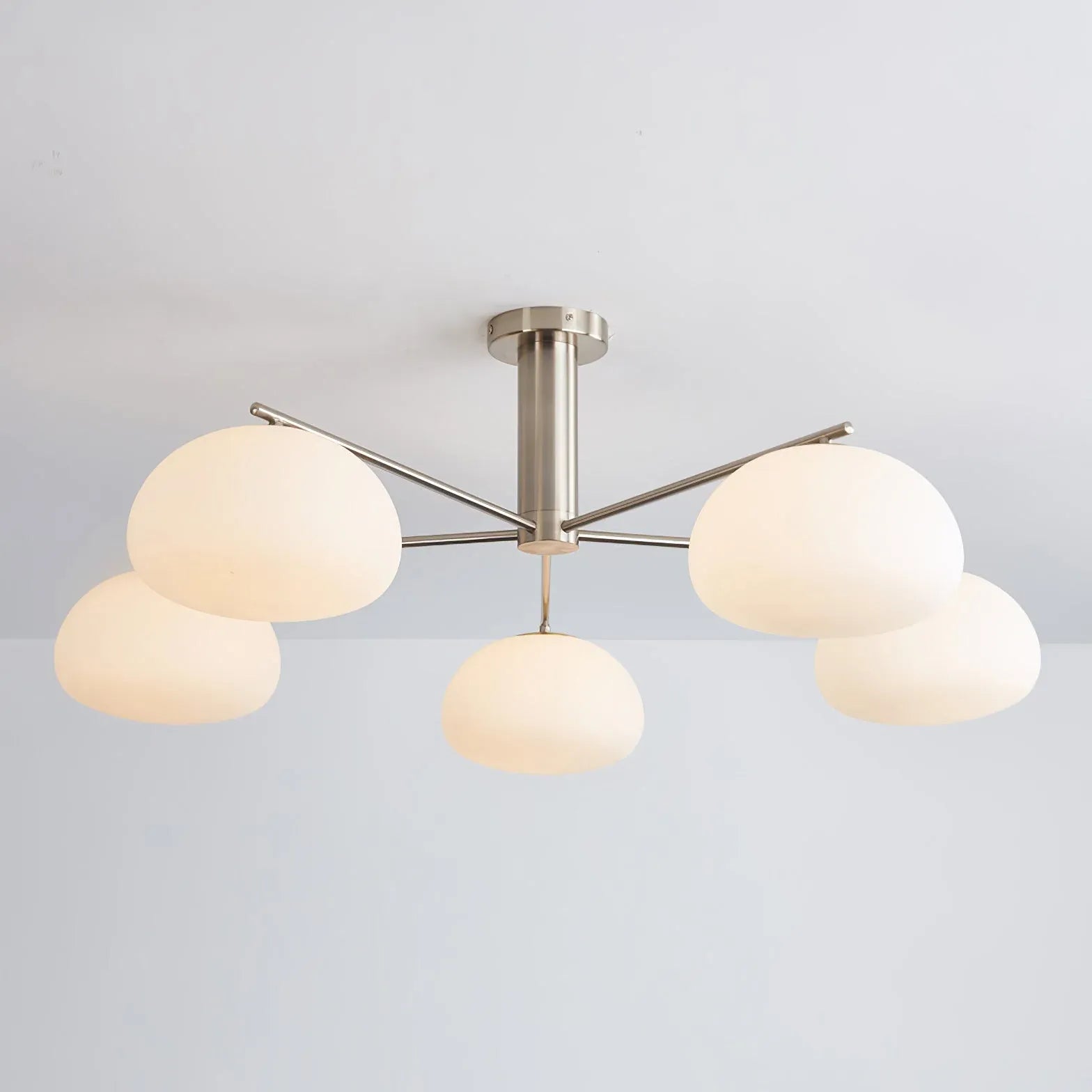 Frosted Glass Shade Modern White Chandelier