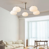 Frosted Glass Shade Modern White Chandelier