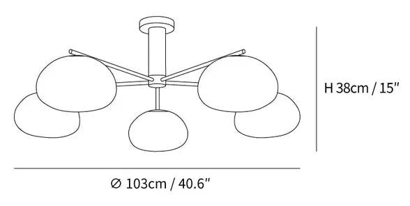 Frosted Glass Shade Modern White Chandelier