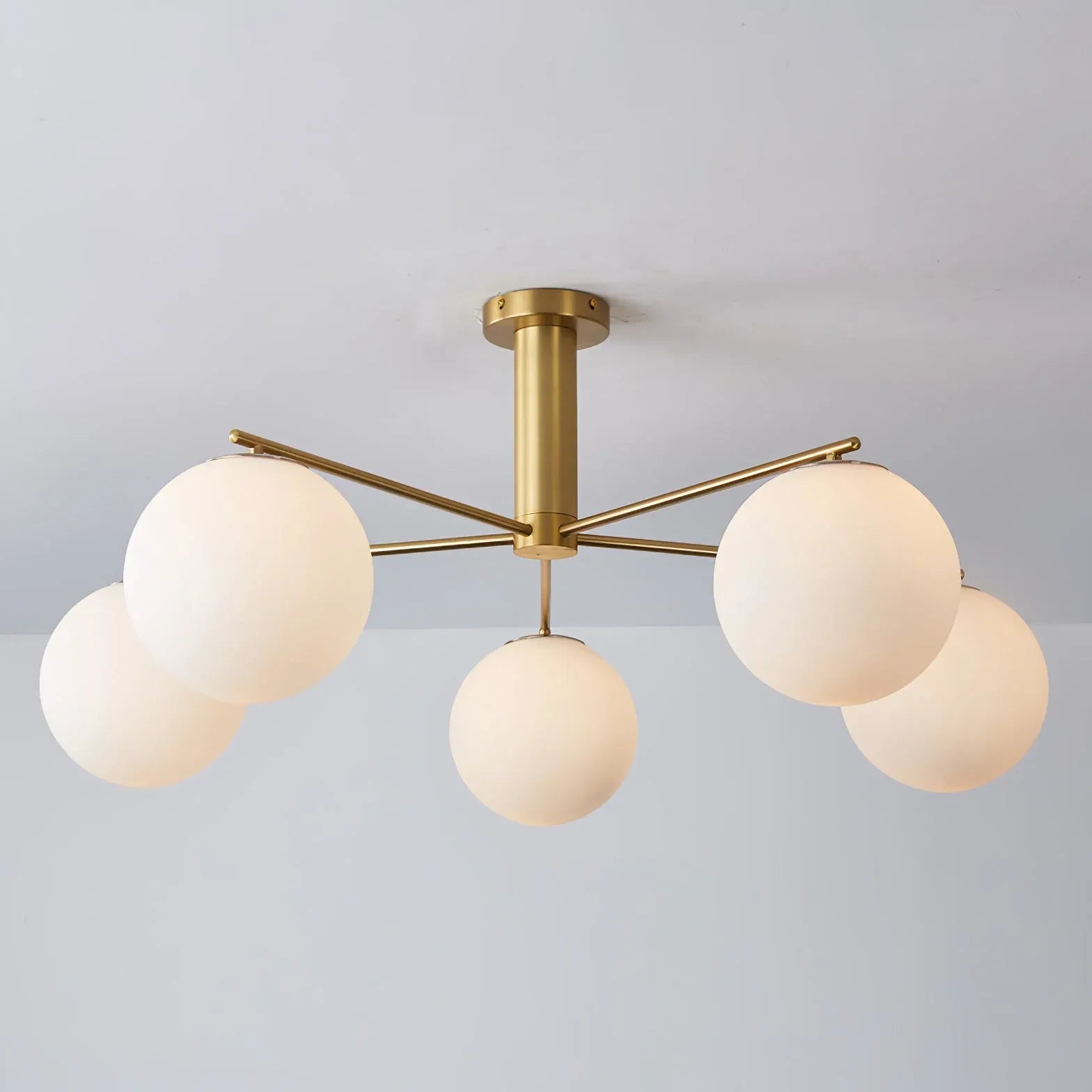 Frosted Glass Shade Modern White Chandelier