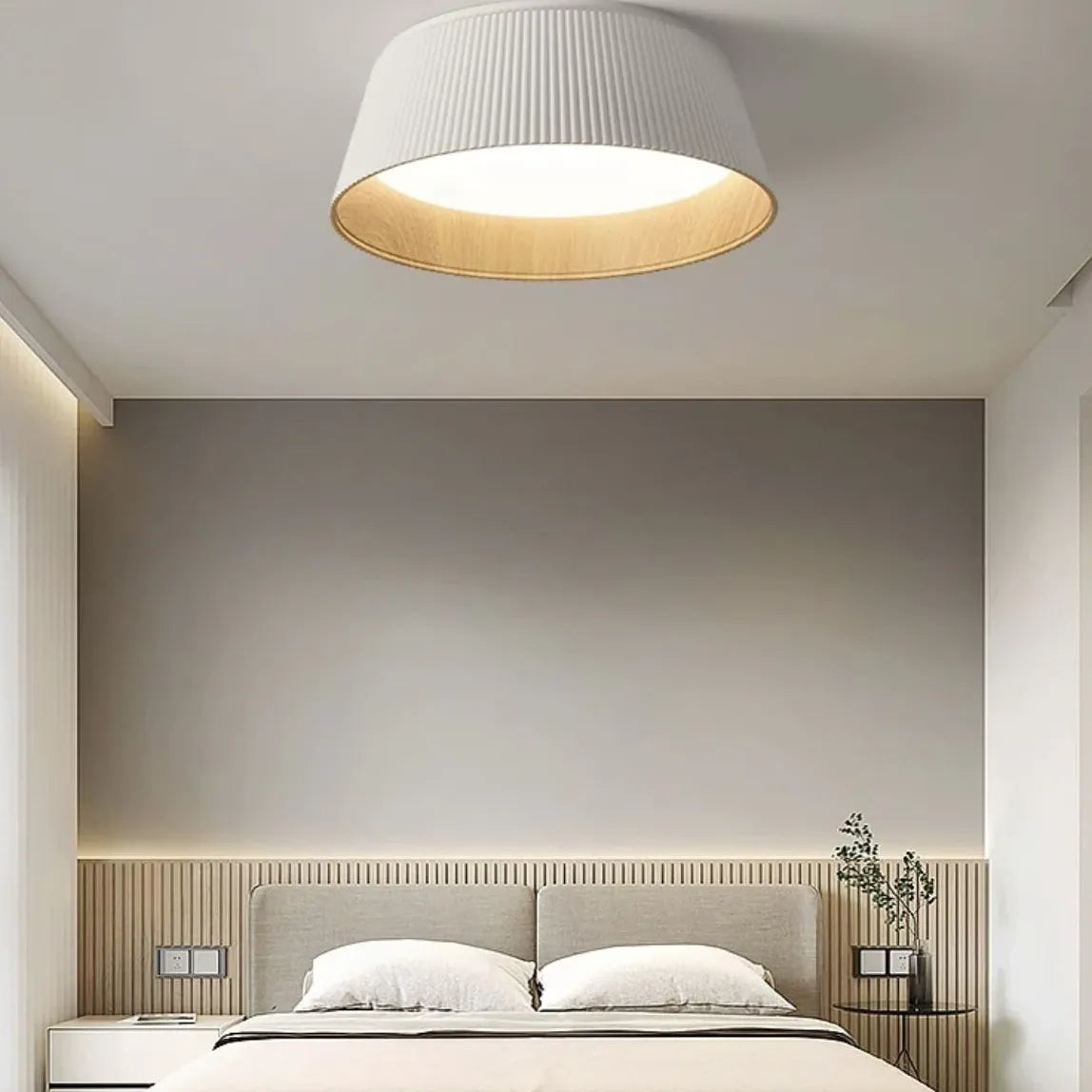 Vertical Texture Minimalist Round Modern Ceiling Light