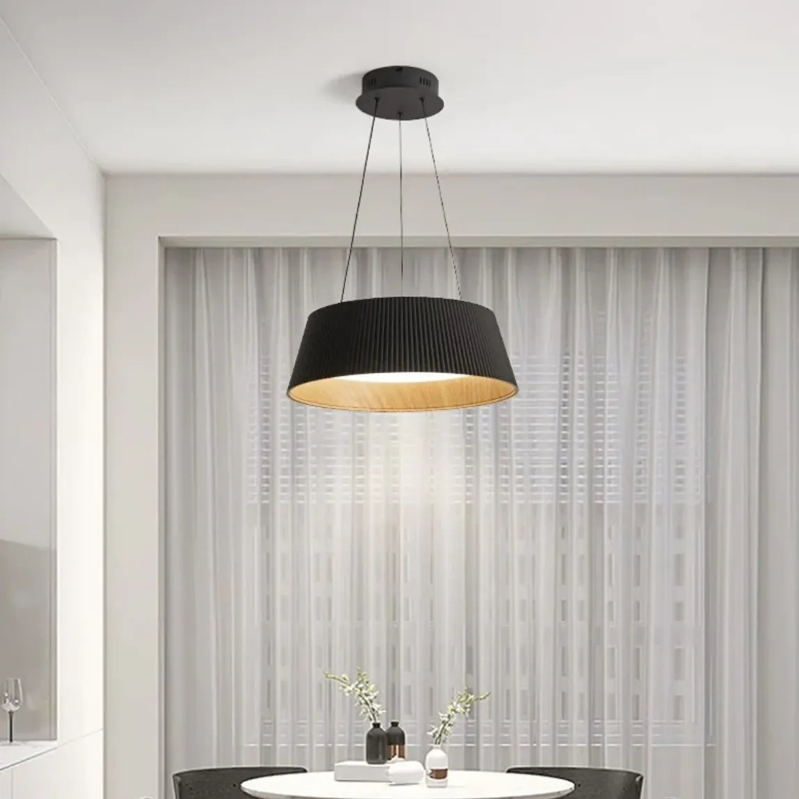 Vertical Texture Minimalist Round Modern Ceiling Light