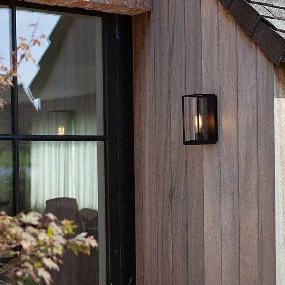 Black Rectangular Frame Outdoor Wall Light