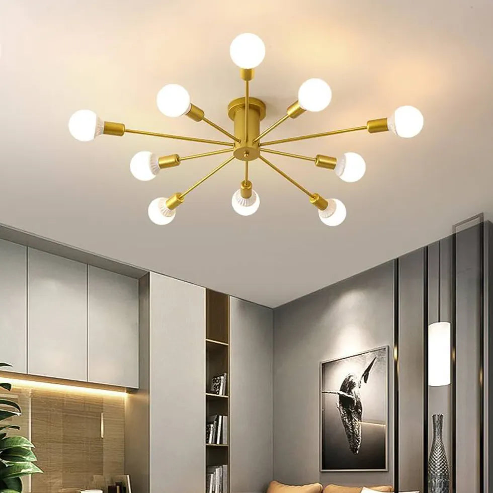 Black Metal Multi-Light Spherical Ceiling Light