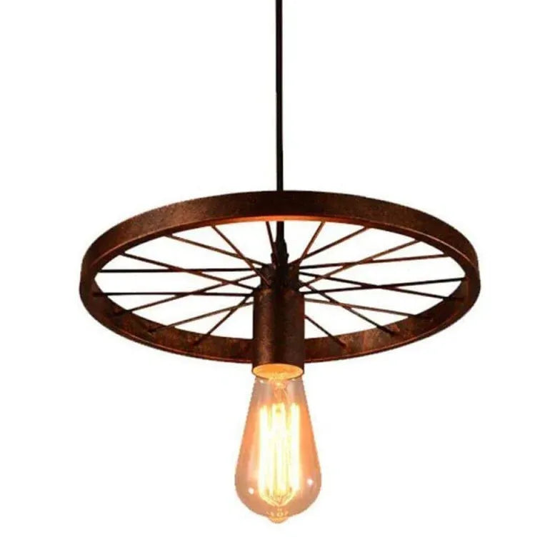 Wheel Design Vintage Industrial Bar Pendant Light