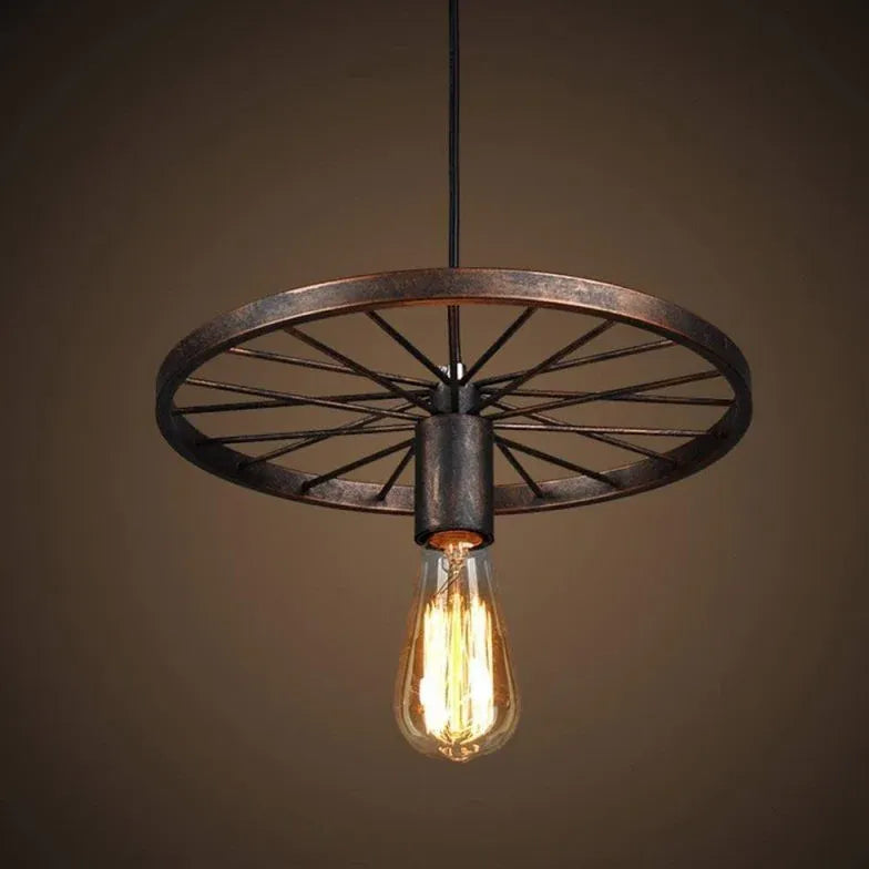 Wheel Design Vintage Industrial Bar Pendant Light