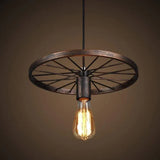 Wheel Design Vintage Industrial Bar Pendant Light