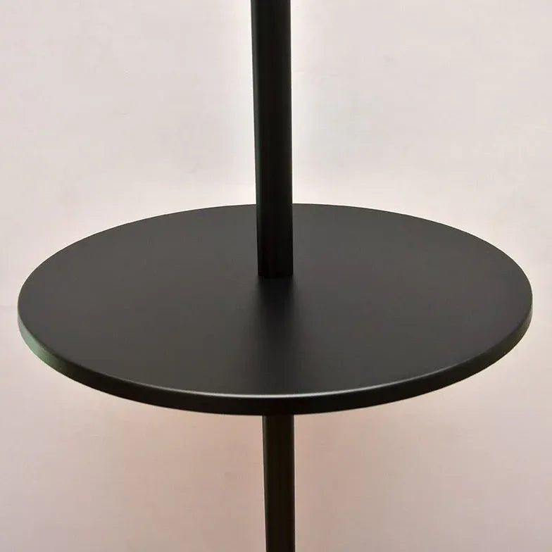 Black Lantern Style with Tray Floor Lamp