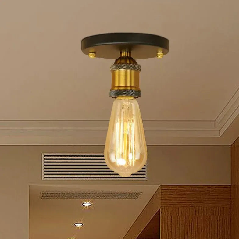 Exposed Bulb Design Recessed Industrial Ceiling Light