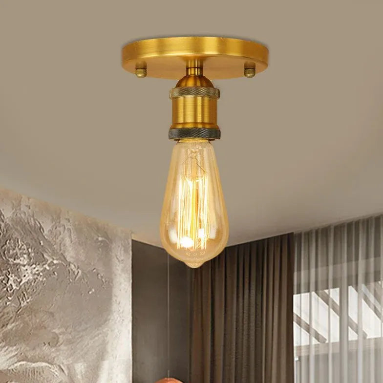 Exposed Bulb Design Recessed Industrial Ceiling Light