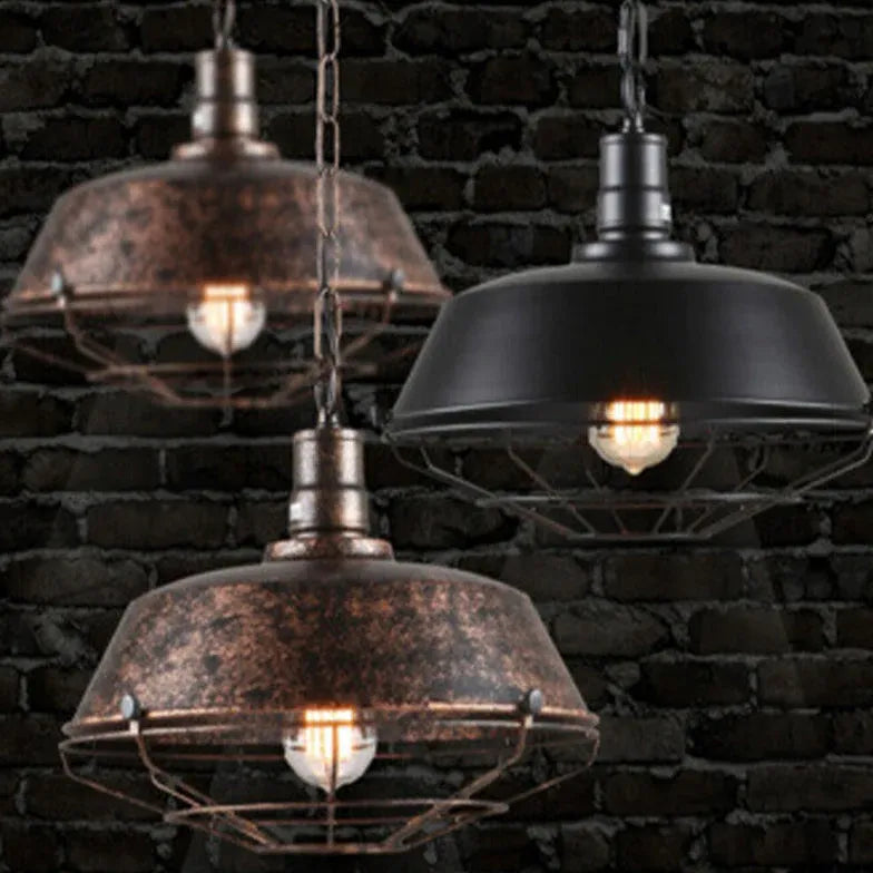 Black Industrial Light Single Pendant