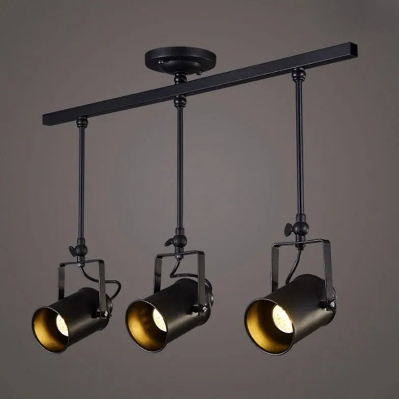 Three-Light Black Living Room Ceiling Light