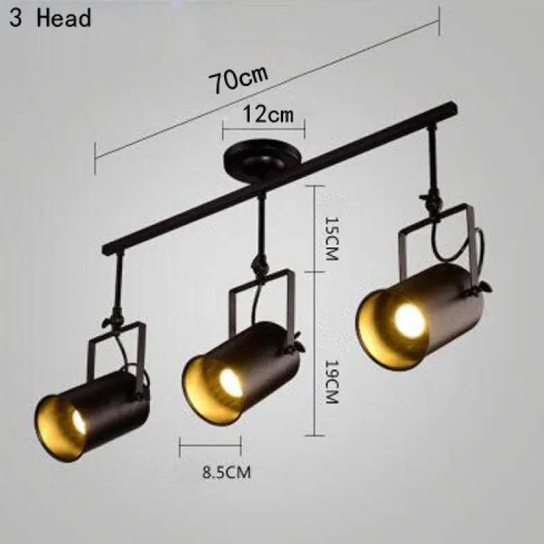 Three-Light Black Living Room Ceiling Light