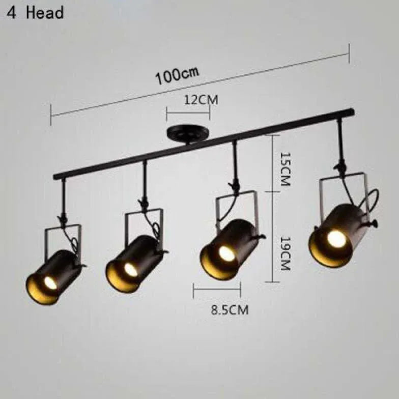 Three-Light Black Living Room Ceiling Light