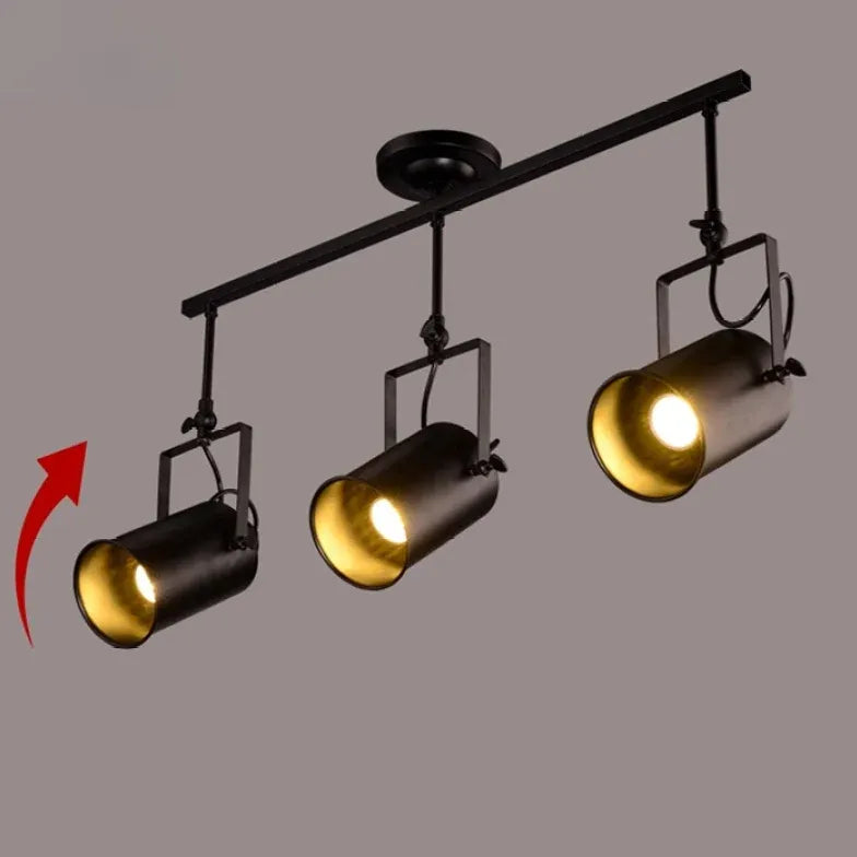 Three-Light Black Living Room Ceiling Light