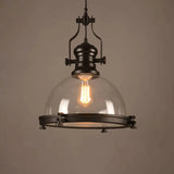 Hemisphere Lantern Design Black Industrial Pendant Light