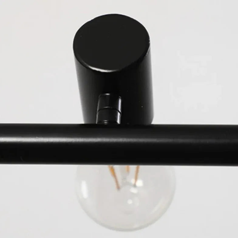 Long Light Bulb Black Industrial Chandelier