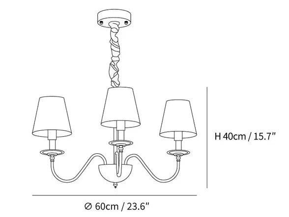 Multi-Light White Shade Gold Vintage Chandelier