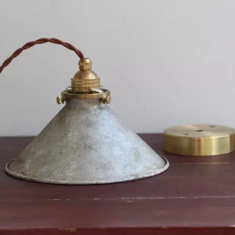 Textured Glass Lampshade Vintage Pendant Light