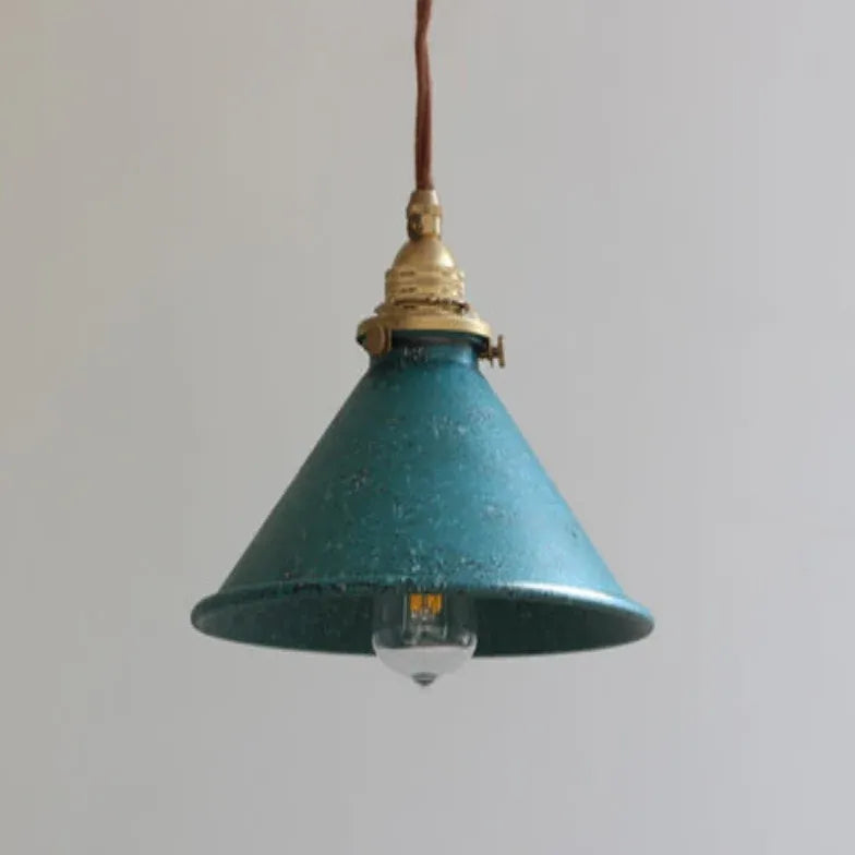 Textured Glass Lampshade Vintage Pendant Light