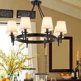 Multi-Light Fabric Shade Industrial Kitchen Chandelier