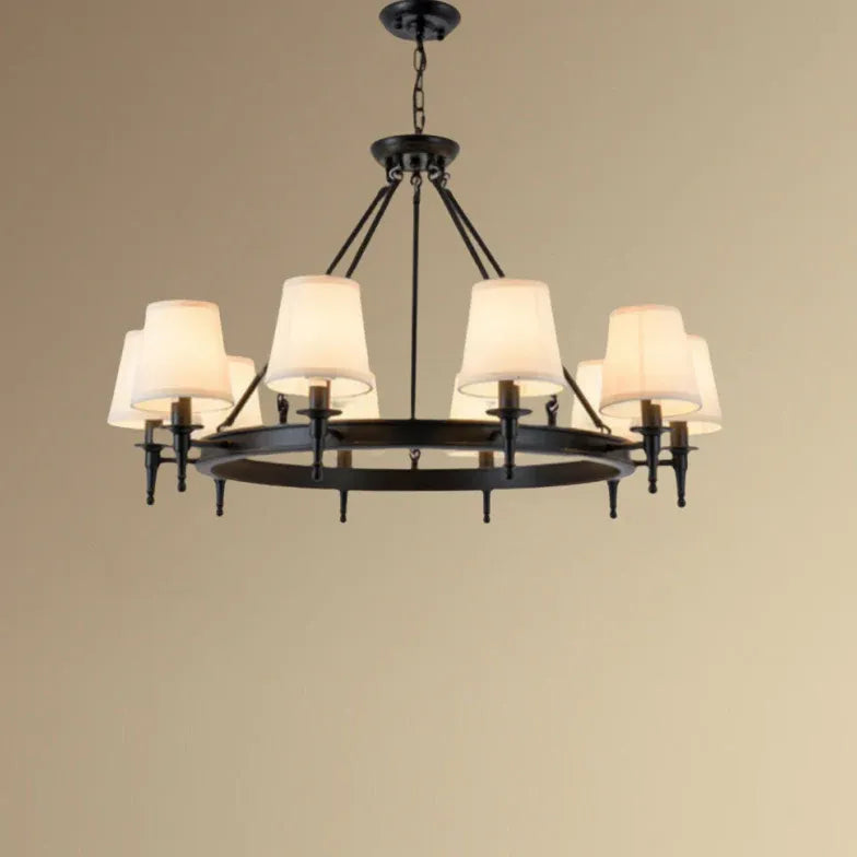 Multi-Light Fabric Shade Industrial Kitchen Chandelier