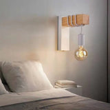 Bulb Wooden Base Industrial Wall Lights