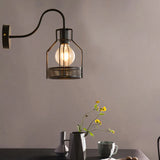 Metal Mesh Industrial Black Wall Lamps