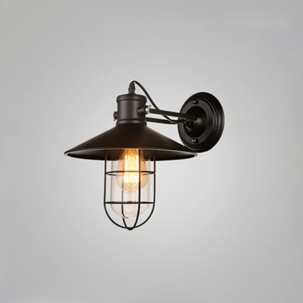 Metal Mesh Industrial Black Wall Lamps