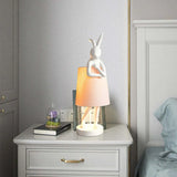 White Rabbit-Shaped Modern Bedside Table Lamp