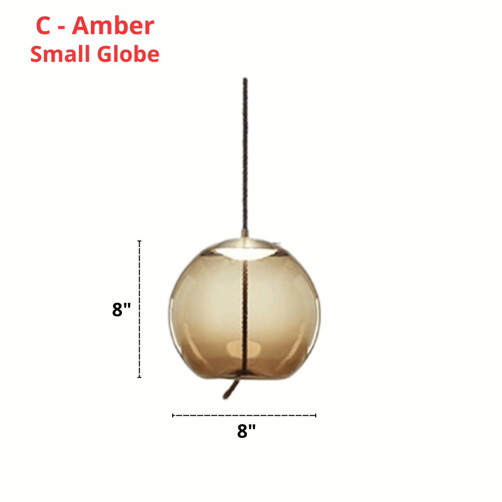 Post Modern Jute Rope Multi Light Glass Pendant