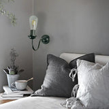 Black Single-Arm Exposed Bulb Wall Lamp