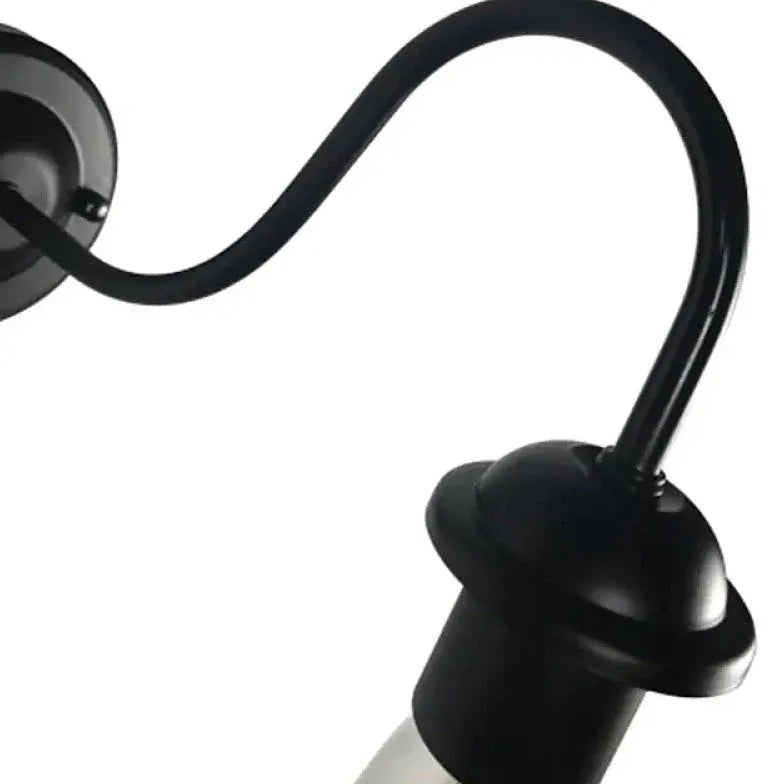 Black Single-Arm Exposed Bulb Wall Lamp