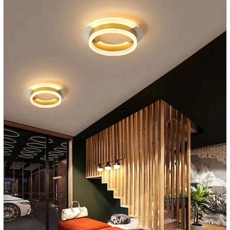 Square Gold Modern Corridor Ceiling Light