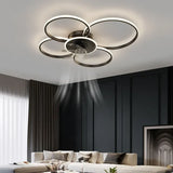 Double Ring Modern LED Ceiling Fan Light