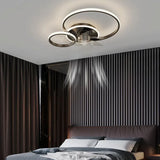 Double Ring Modern LED Ceiling Fan Light