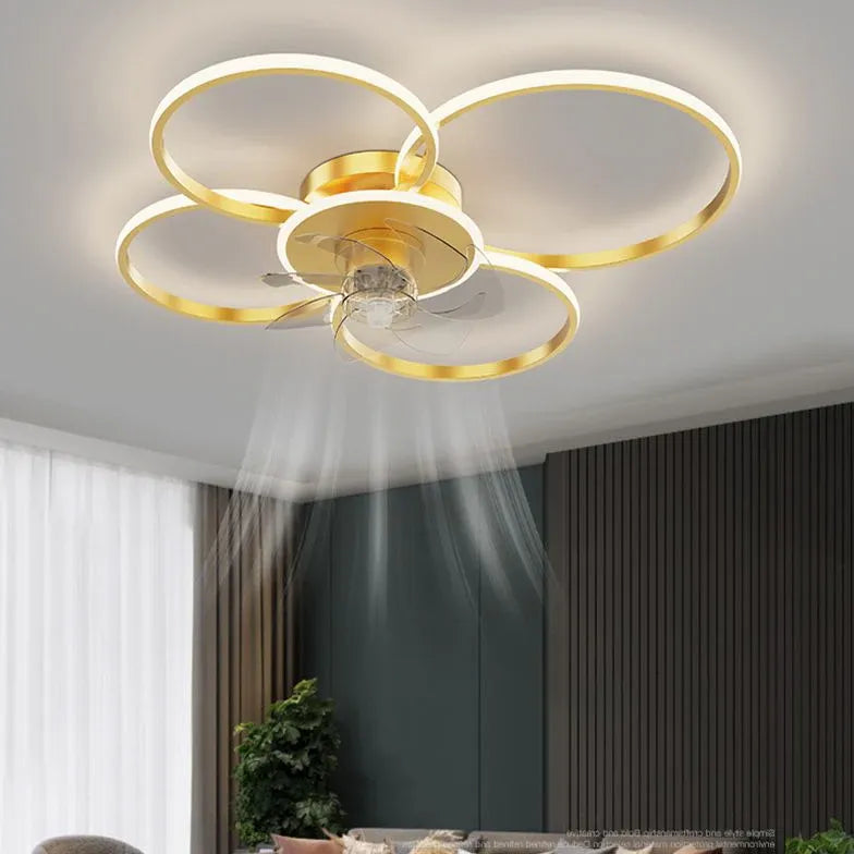 Double Ring Modern LED Ceiling Fan Light