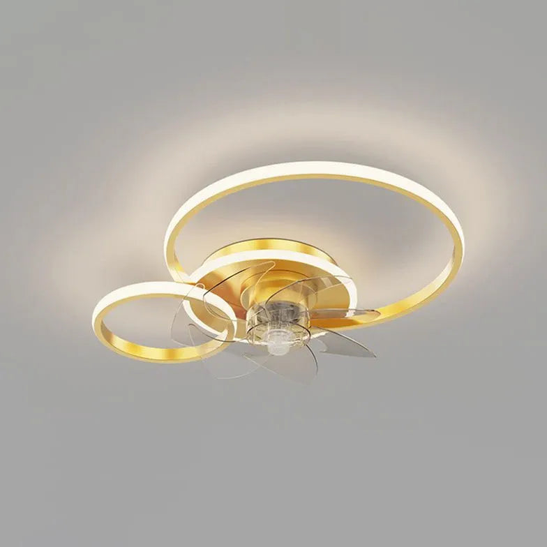 Double Ring Modern LED Ceiling Fan Light