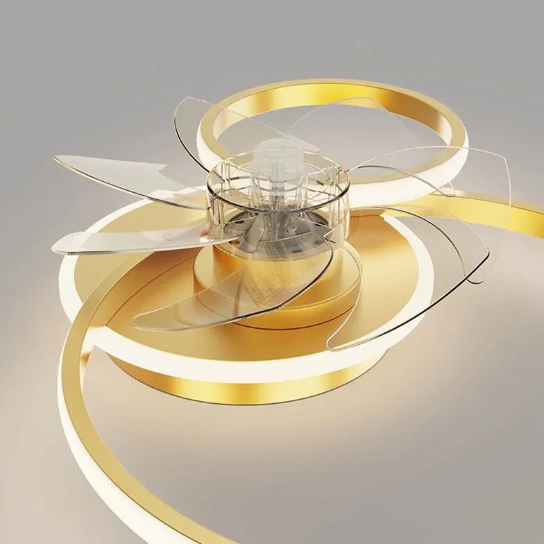 Double Ring Modern LED Ceiling Fan Light