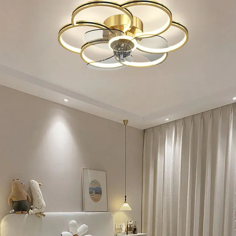 Flower-shaped Design LED Modern Ceiling Fan Light