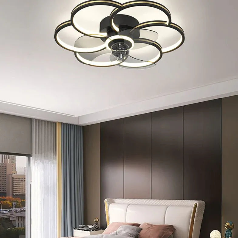 Flower-shaped Design LED Modern Ceiling Fan Light