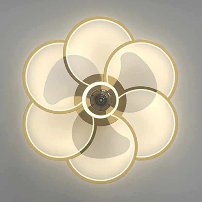 Flower-shaped Design LED Modern Ceiling Fan Light