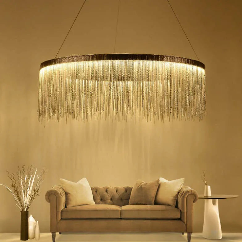 Ring-shaped Tassel Modern Luxury Pendant Light