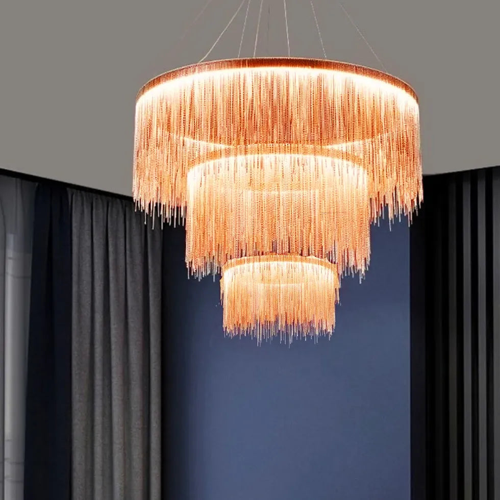 Ring-shaped Tassel Modern Luxury Pendant Light