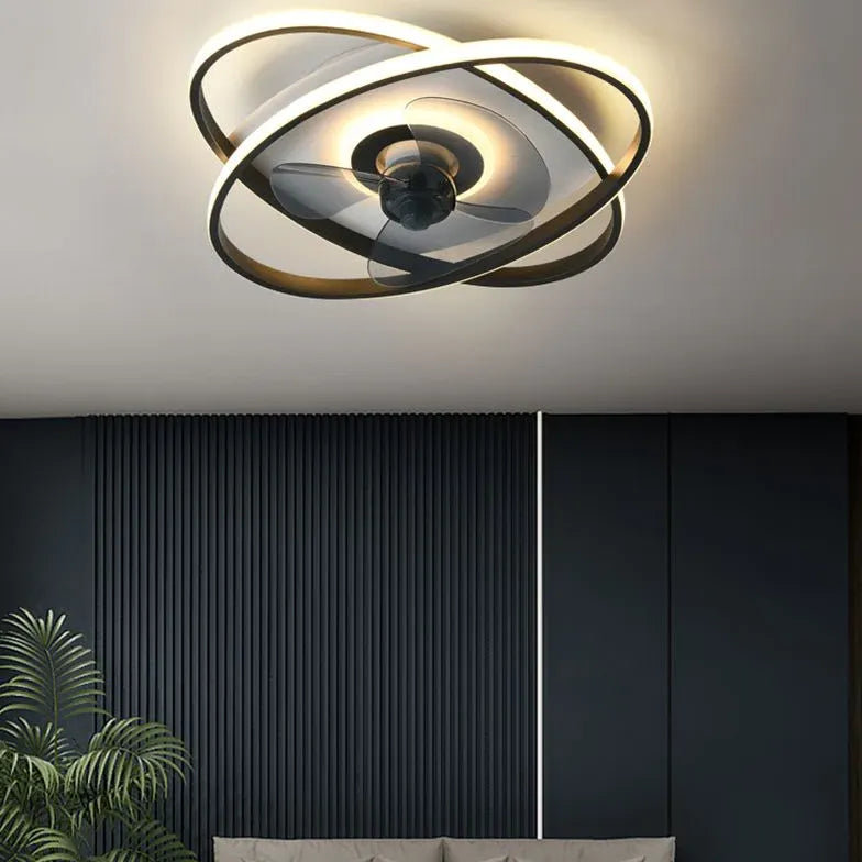 Cross Oval Design LED Modern Ceiling Fan Light