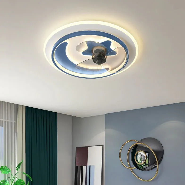 Cross Oval Design LED Modern Ceiling Fan Light