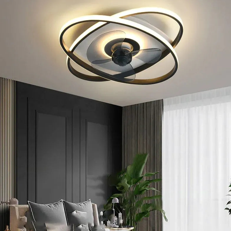 Cross Oval Design LED Modern Ceiling Fan Light